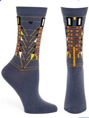Ozone Frank Lloyd Wright Tree of Life Sock, Grey, NWT🏛️